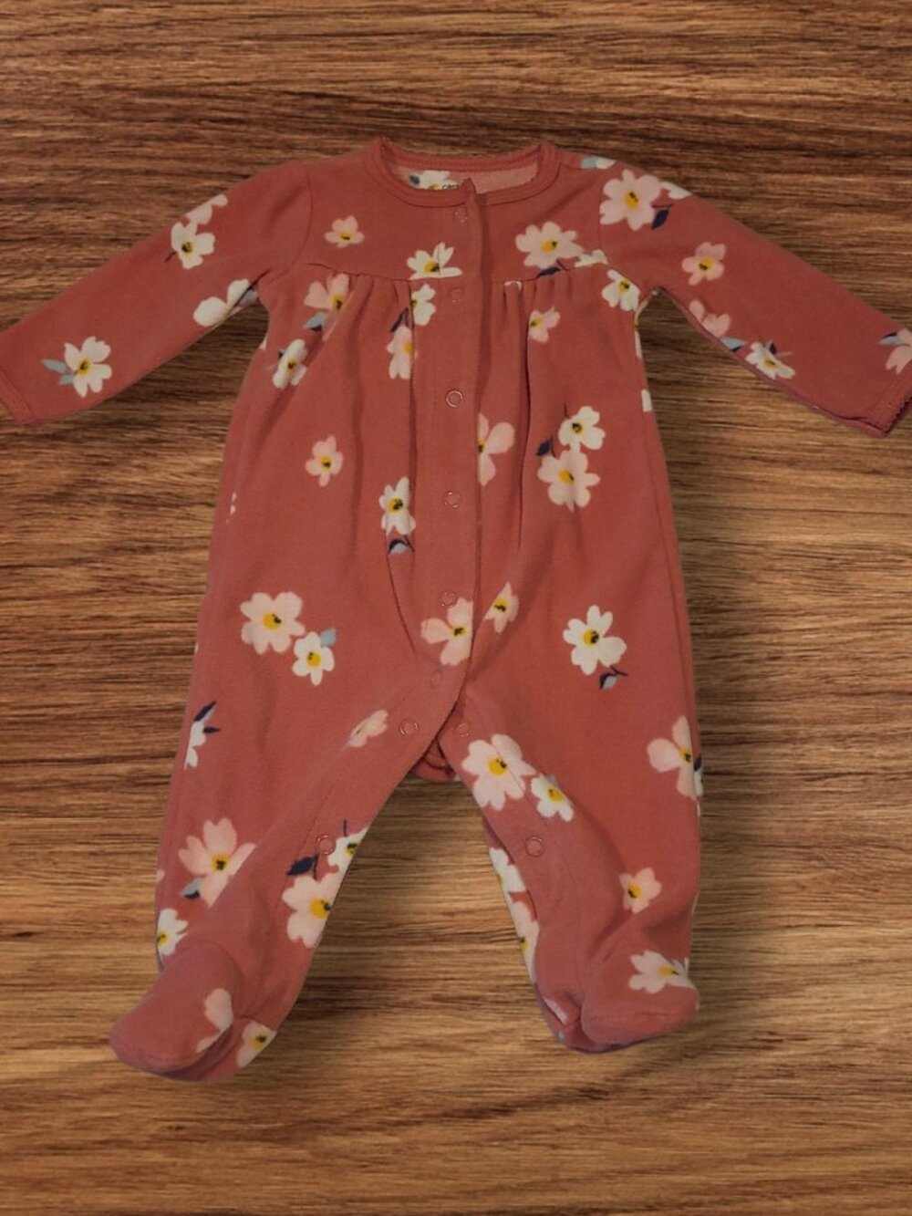 Carter’s Baby Girl 3M Floral Footie Pajamas Pink Flower Sleeper